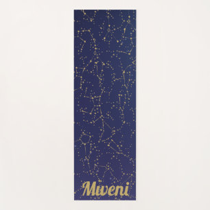 Tapete De Yoga constelação das estrelas do céu azul e do orião Yo