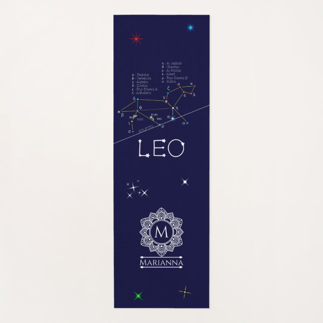 Tapete De Yoga Constelação Zodiac Leo (Frente)