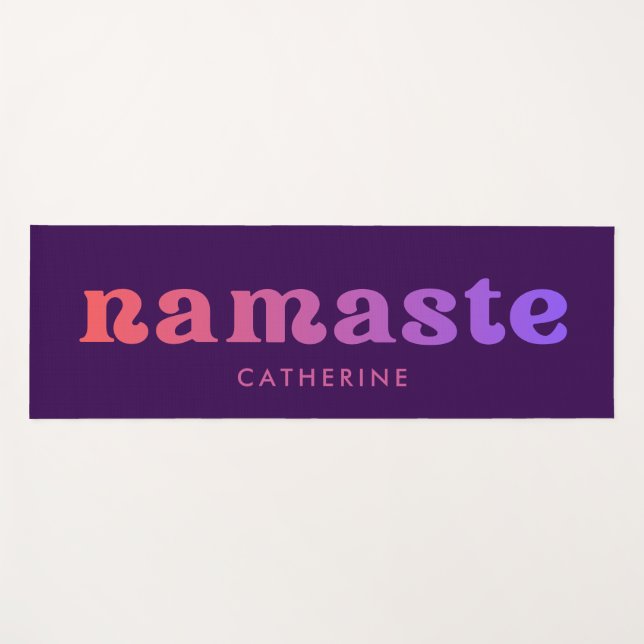 Tapete De Yoga Cool Gradient Namaste Custom  (Frente (Horizontal))