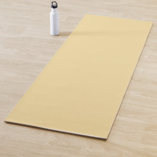 Tapete De Yoga Cor Amarelo Pastel Suave Minimalista Cor de Creme