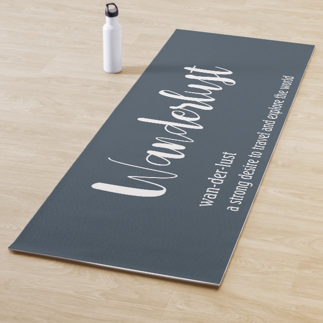 Tapete De Yoga Cor azul da cinza branca definição de Wanderlust (In Situ)