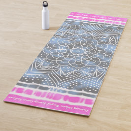 Tapete De Yoga Cor branca rosa e azul Torção do Torção no Estilo