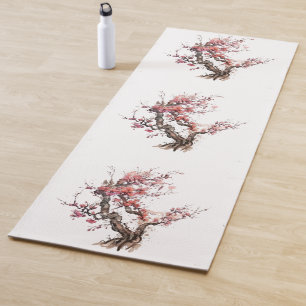 Tapete De Yoga Cor d'água do Flor de Cereja Sakura, rosa, japonês