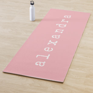Tapete De Yoga Cor-de-rosa personalizada com nome de máquina min
