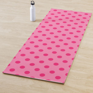 Tapete De Yoga Cor-de-rosa quente no Design de padrão Bolinhas co