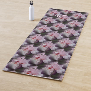 Tapete De Yoga Cor rosa Iris Flower Nature Art Personalizado