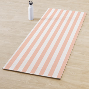 Tapete De Yoga Cor Sólida das Estrias de Pêssego Laranja Pastel