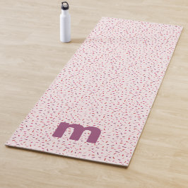 Tapete De Yoga Corações e borrifações, cor-de-rosa doce, personal