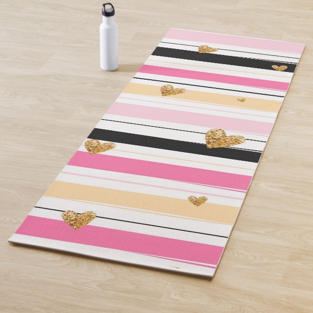 Tapete De Yoga Corações e Stripes (In Situ)