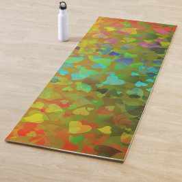 Tapete De Yoga Corações em queda laranja