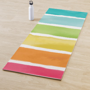 Tapete De Yoga Cores Cotovelo-Arco Cuto De Cores De Água.