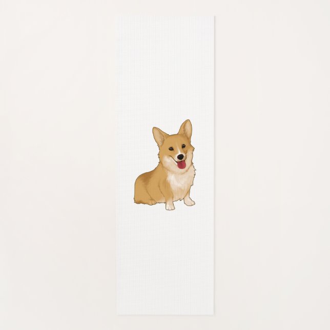 Tapete De Yoga Corgi sorridente (Frente)