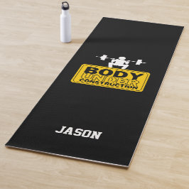 Tapete De Yoga Corpo Em Construção Nome Personalizado