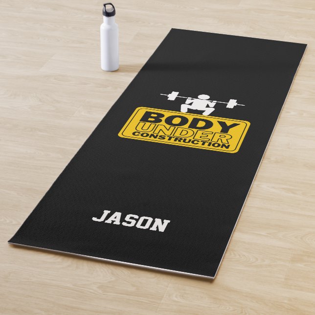 Tapete De Yoga Corpo Em Construção Nome Personalizado (In Situ)