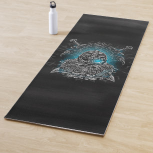 Tapete De Yoga Corvos de Odin Mitologia Viking Valhalla espera