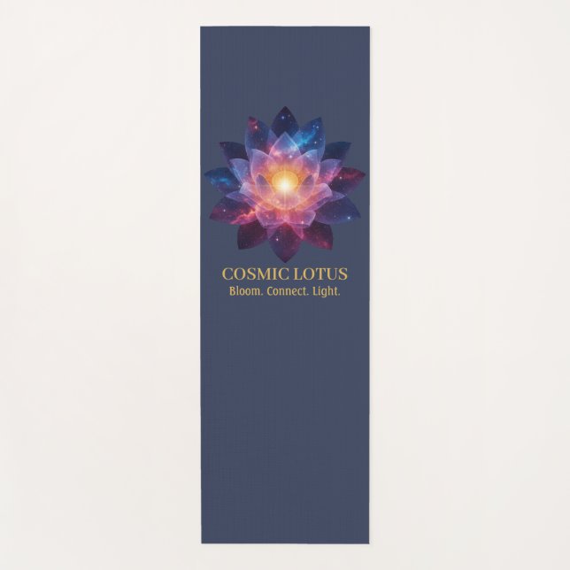 Tapete De Yoga Cosmic Lotus Flower | Galaxy Bloom Energy (Frente)
