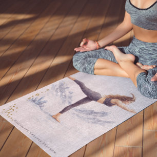 Tapete De Yoga Cota de Cáprio Ilustrada Personalizada