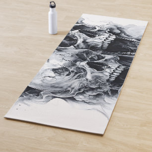 Tapete De Yoga Crânio Fantasma da meia-noite