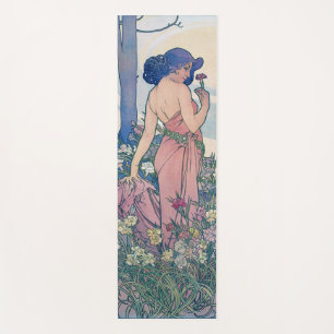 Tapete De Yoga Cravo (Quatro Flores), Alphonse Mucha