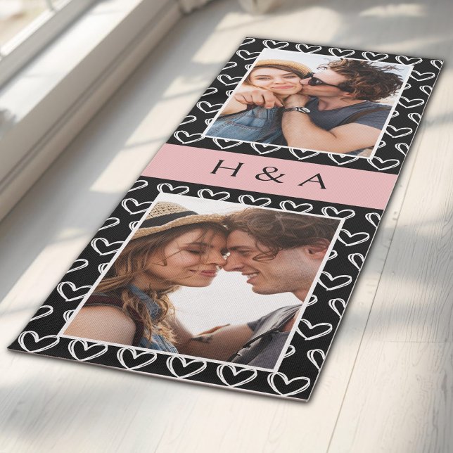 Tapete De Yoga Create Your Own Photo Collage Monogram  (Criador carregado)