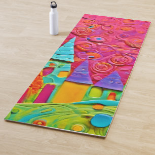 Tapete De Yoga Criação Colorida de Clay Inovadora