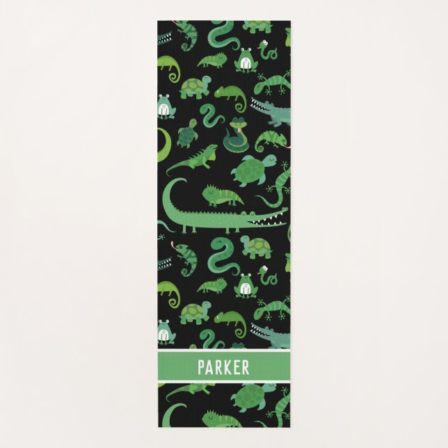 Tapete De Yoga Crianças Personalizadas Animais Anfíbios Répteis (Frente)