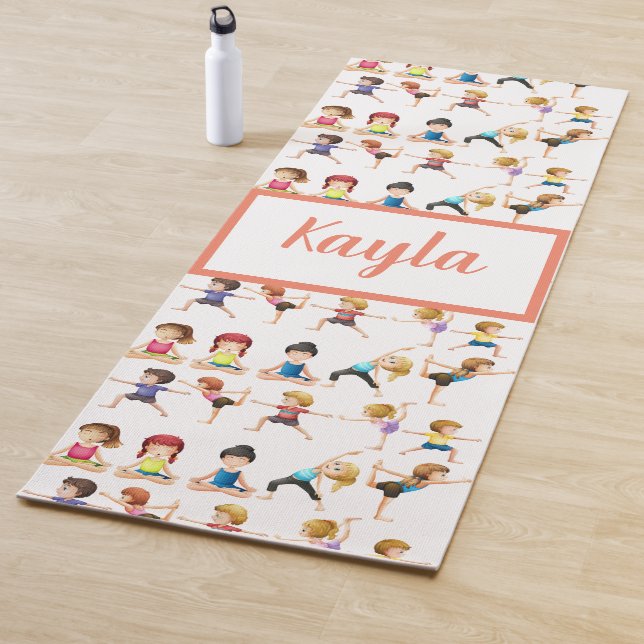 Tapete De Yoga Crianças Personalizadas Que Fazem Exercícios (In Situ)