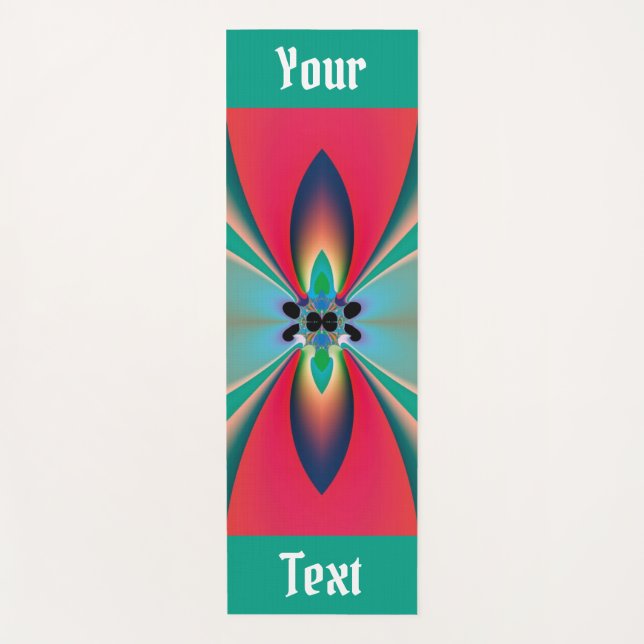 Tapete De Yoga Custom Abstract Art Funky Flower (Frente)