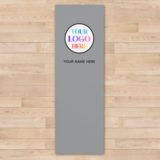 Tapete De Yoga Custom Business Logo Name Gray (Criador carregado)