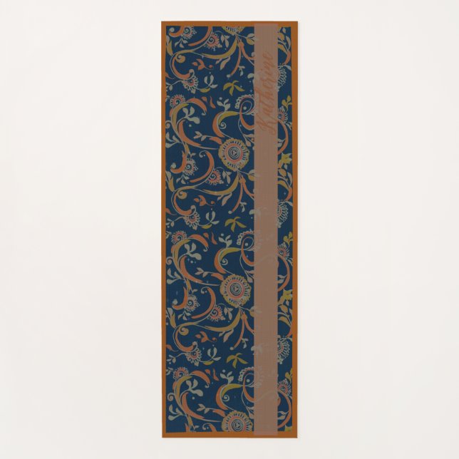 Tapete De Yoga CUSTOM Tumeric + Ginger Swirl Motif Yoga Mat (Frente)