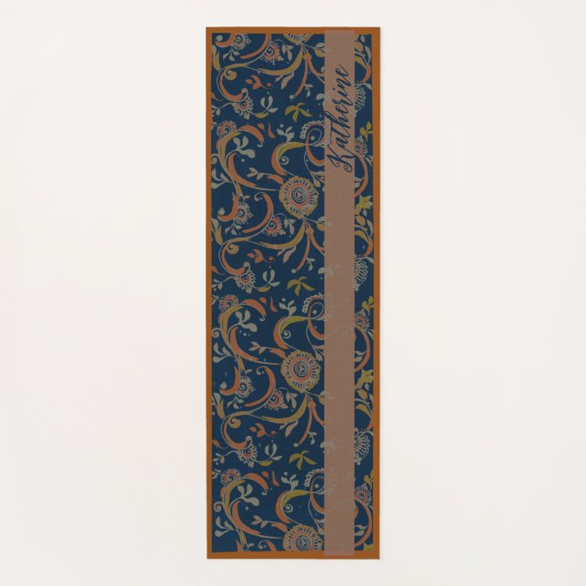 Tapete De Yoga CUSTOM Tumeric + Ginger Swirl Motif Yoga Mat (Frente)