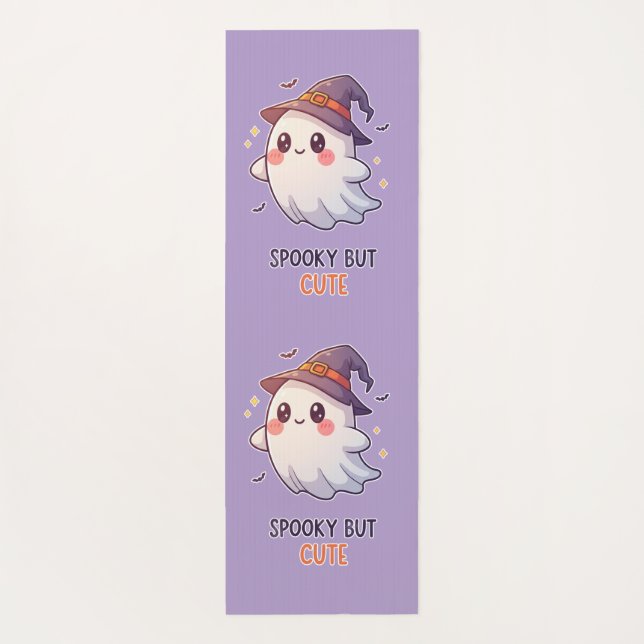 Tapete De Yoga Cute Ghost Witch Halloween Spooky Cute (Verso)