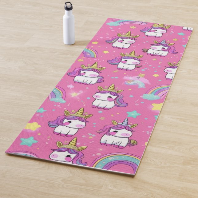 Tapete De Yoga Cute magical unicorn pattern rainbow for her (In Situ)
