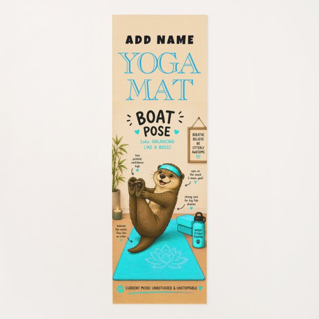 Tapete de Yoga da Pose do Barco Totalmente Relaxan (Frente)