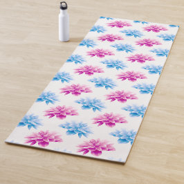 Tapete De Yoga Dahlia Rosa, Blue Dahla, Floral, Flores
