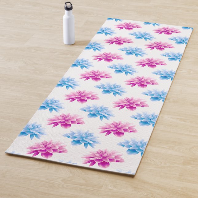 Tapete De Yoga Dahlia Rosa, Blue Dahla, Floral, Flores (In Situ)