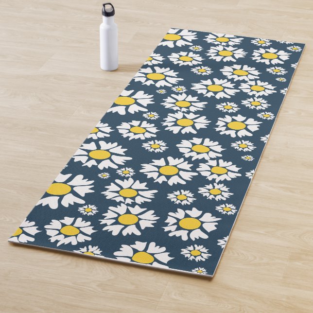 Tapete De Yoga Daisy Pattern, Floral Pattern, White Daisies (In Situ)