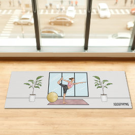 Tapete De Yoga Dançarina Pose Yoga Natarajasana Com Nome Personal