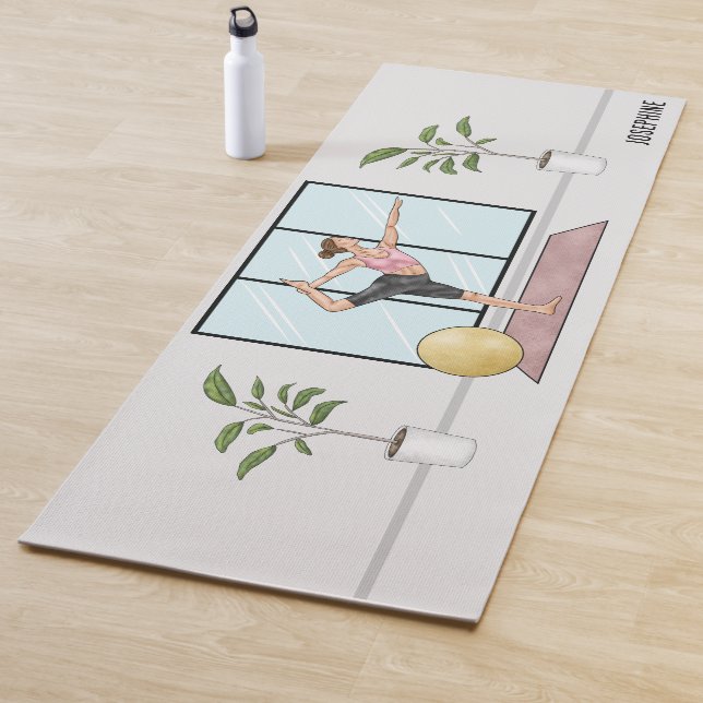 Tapete De Yoga Dançarina Pose Yoga Natarajasana Com Nome Personal (In Situ)