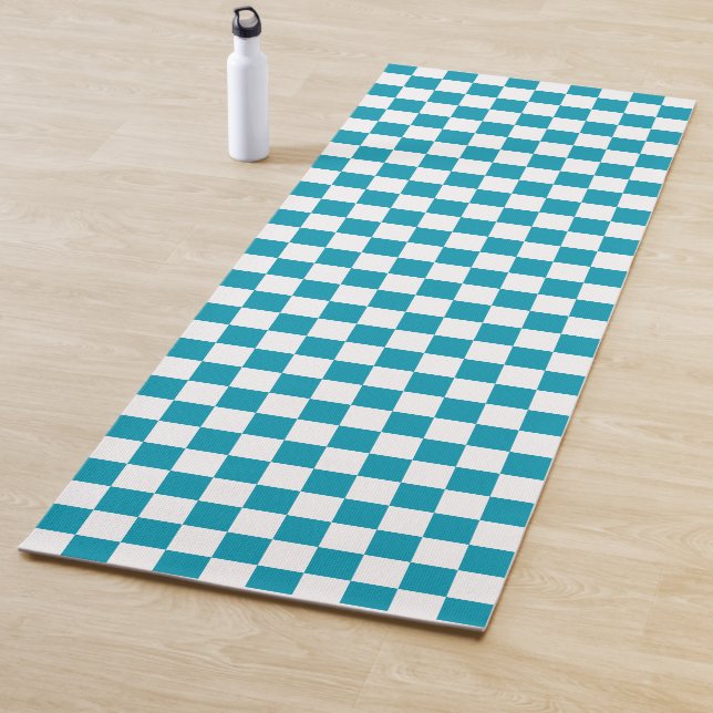 Tapete De Yoga Dark turquoise checkered  (In Situ)