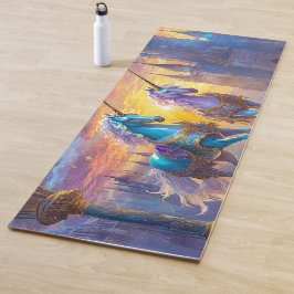 Tapete De Yoga De Design De Unicórnios E Castelos Por Rich AMeN G