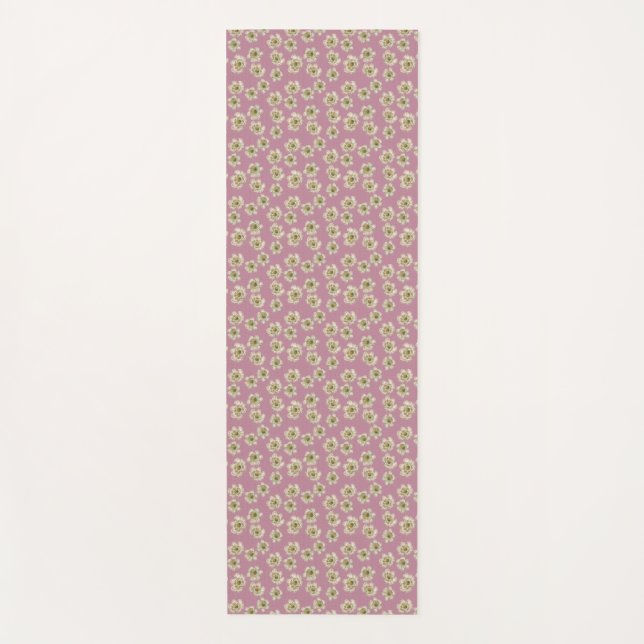 Tapete De Yoga Delicar flores solteiros negras (Frente)