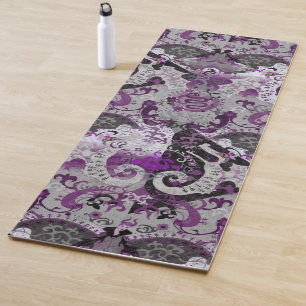 Tapete De Yoga Demisexual Dragão Damask - Cores de Bandeira do O