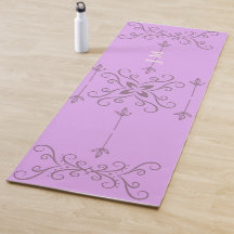 Tapete de Yoga Desenhado na Cor Roxa