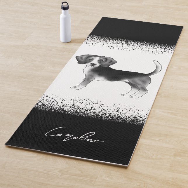 Tapete De Yoga Desenho de Cachorro Beagle em Preto e Branco com T (In Situ)