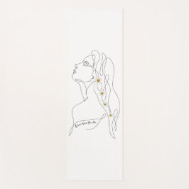 Tapete De Yoga Desenho em Linha da Arte da Mulher - Bloom onde vo