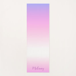 Tapete De Yoga Desenho ombre violeta e rosa com nome