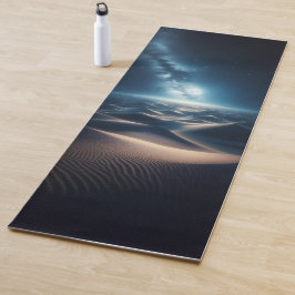 Tapete De Yoga Deserto Místico ao Luar - Céu Noturno de Fantasia