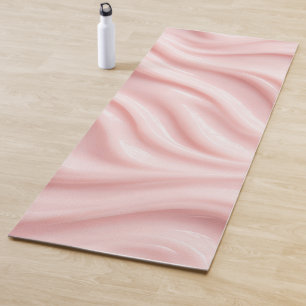 Tapete De Yoga Design Abstrato Creme Rosa