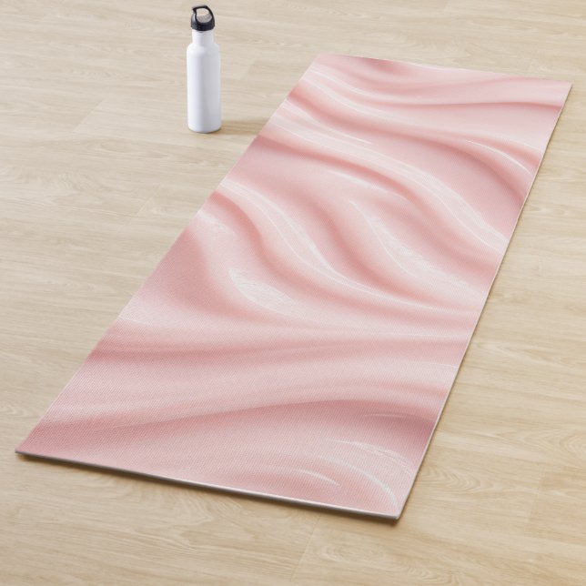 Tapete De Yoga Design Abstrato Creme Rosa (In Situ)